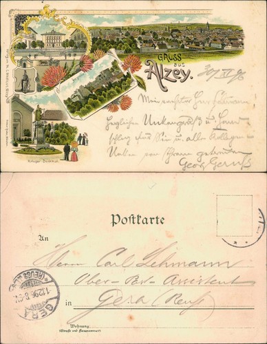 Ansichtskarte litho alzey - litho,