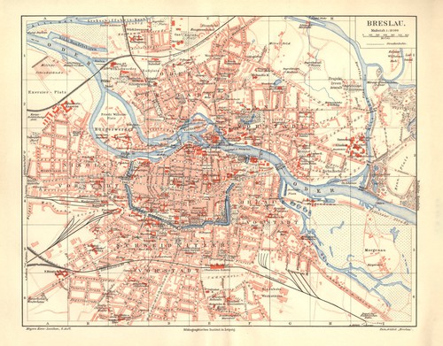 Breslau historischer stadtplan - breslau,