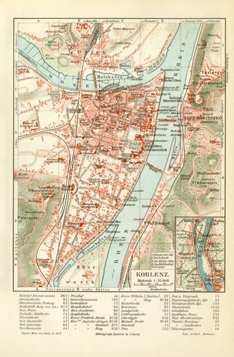 Koblenz historischer stadtplan - koblenz,