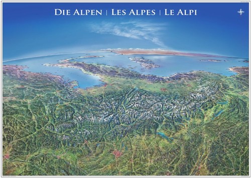 Panoramakarte alpen - panoramakarte, |