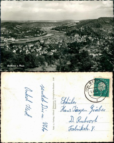 Ansichtskarte wertheim blick - ansichtskarte,