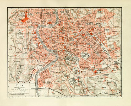 Rom historischer stadtplan - historischer,