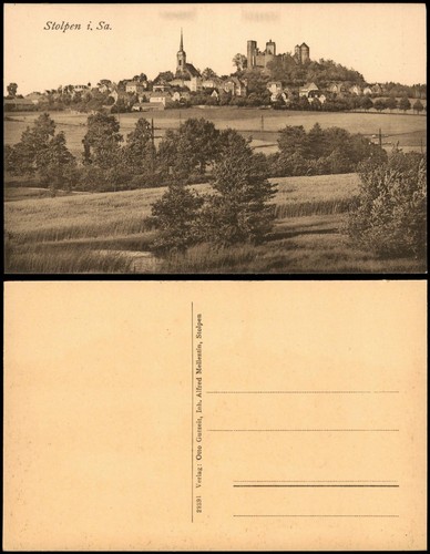 Ansichtskarte stolpen stadt - ansichtskarte,