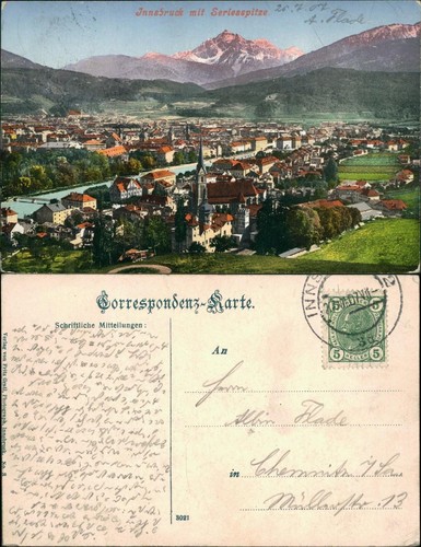 Ansichtskarte innsbruck blick - ansichtskarte,